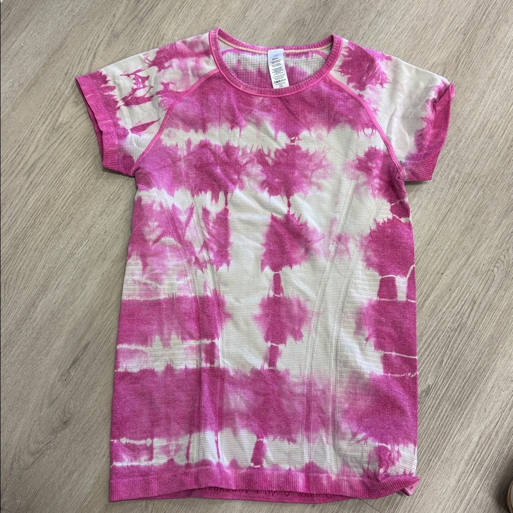 Ivivva Pink and White Tie-Dye T-Shirt